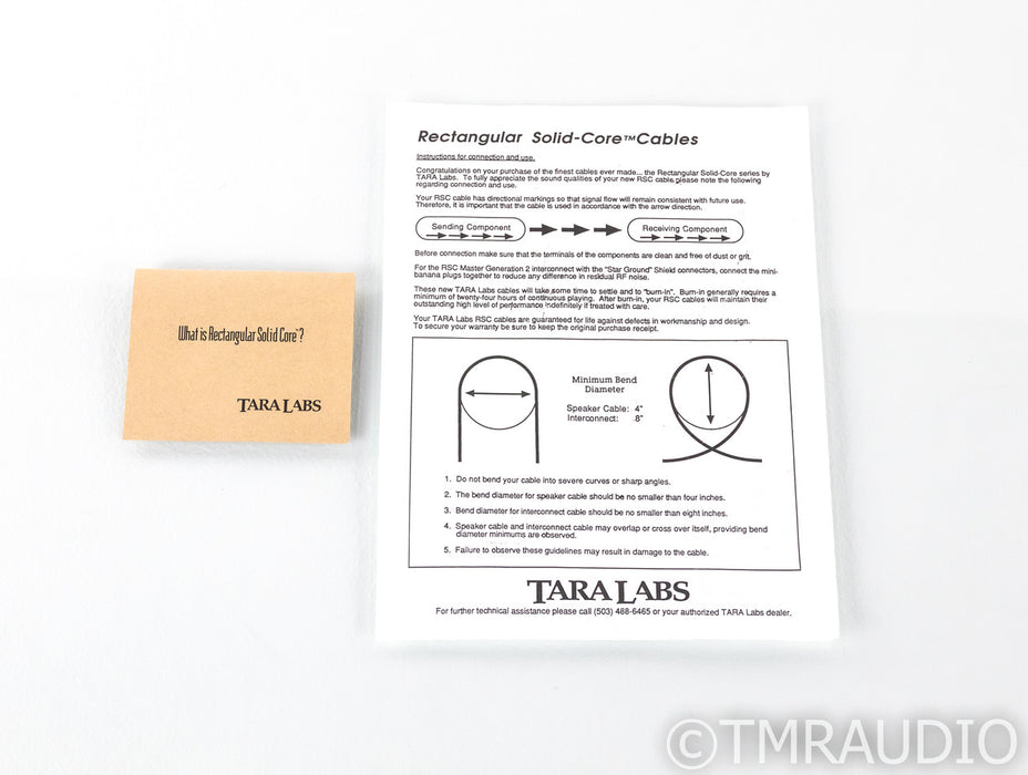 Tara Labs RSC Master Generation 2 RCA Cables; 1m Pair Interconnects