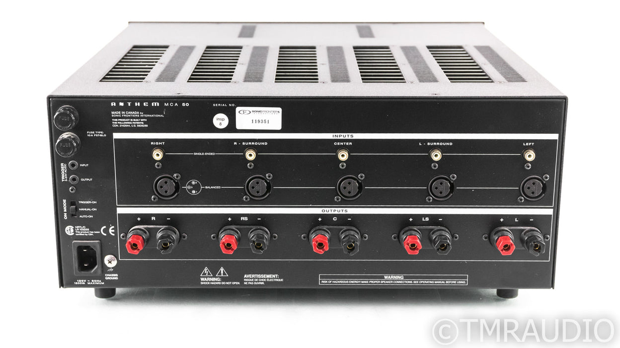 Anthem MCA 50 5 Channel Power Amplifier; MCA50
