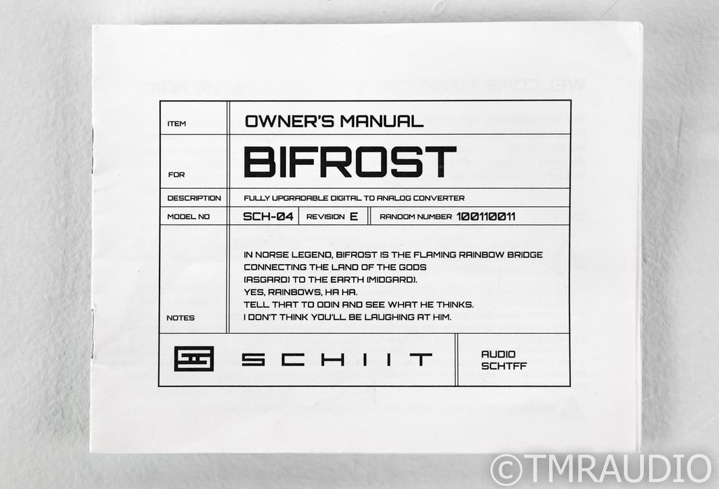 Schiit Bifrost Uber DAC; D/A Converter; Gen 2 USB (One LED Out)
