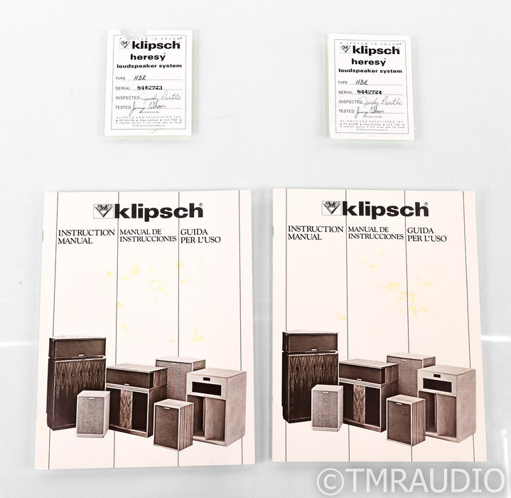 Klipsch Heresy I Vintage Floorstanding Speakers