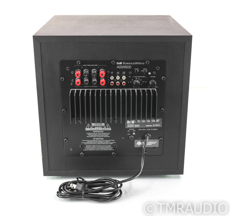 B&W ASW600 10" Powered Subwoofer; Black Ash; ASW-600