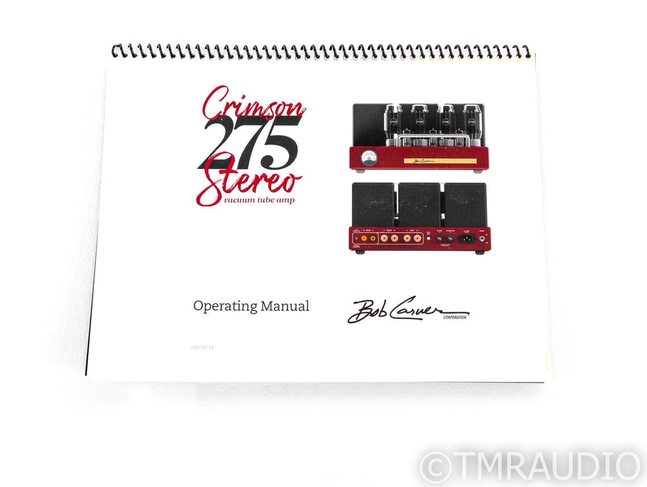 Bob Carver Crimson 275 Stereo Tube Power Amplifier