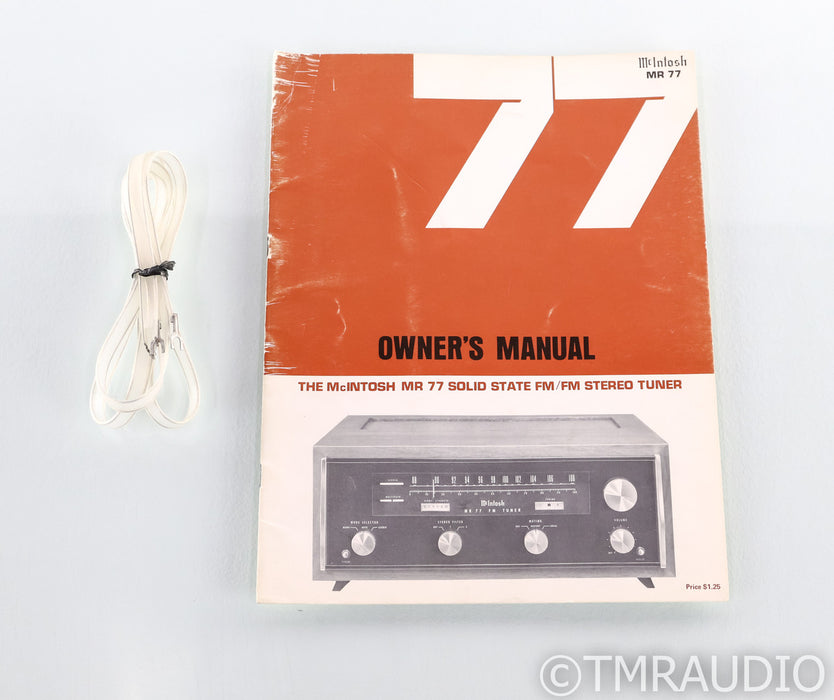 McIntosh MR77 Vintage FM Tuner; MR 77