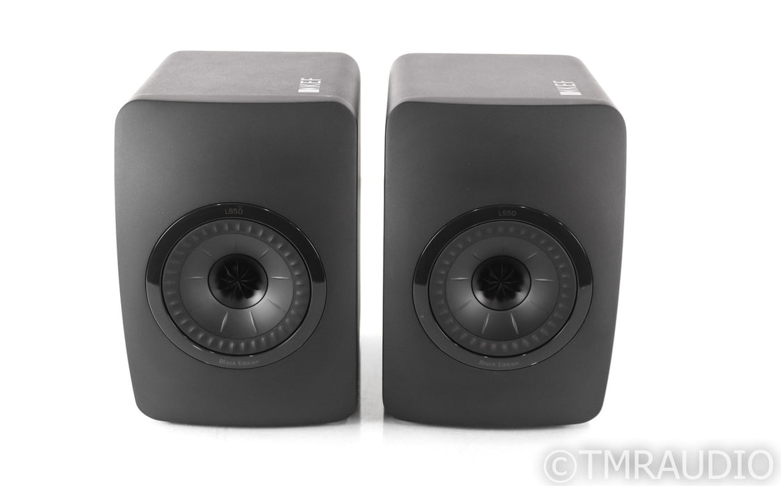 KEF LS50 Black Edition Bookshelf Speakers; All Black Pair; LS-50 (1/0)