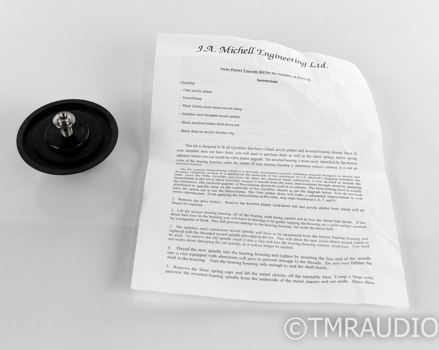 Michell Engineering Orbe Platter Upgrade Kit; For Michell GyroDec / Gyro SE