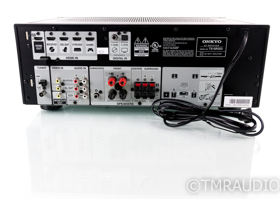 Onkyo TX-SR353 5.1 Channel Home Theater Receiver; TXSR353