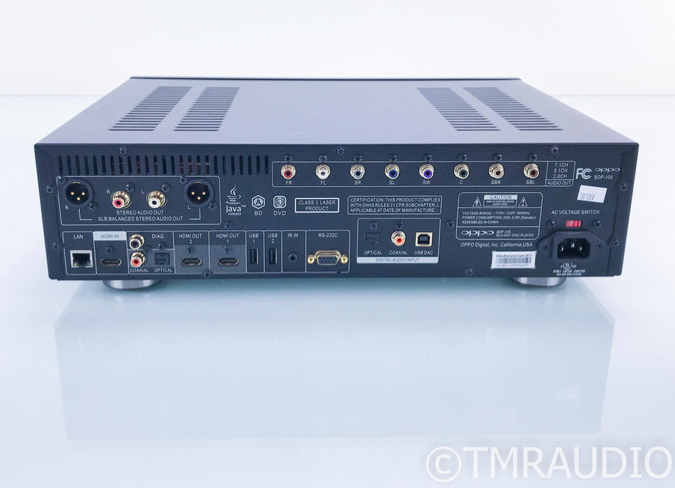 Oppo BDP-105 Universal Blu-Ray / SACD Player; Remote; BDP105