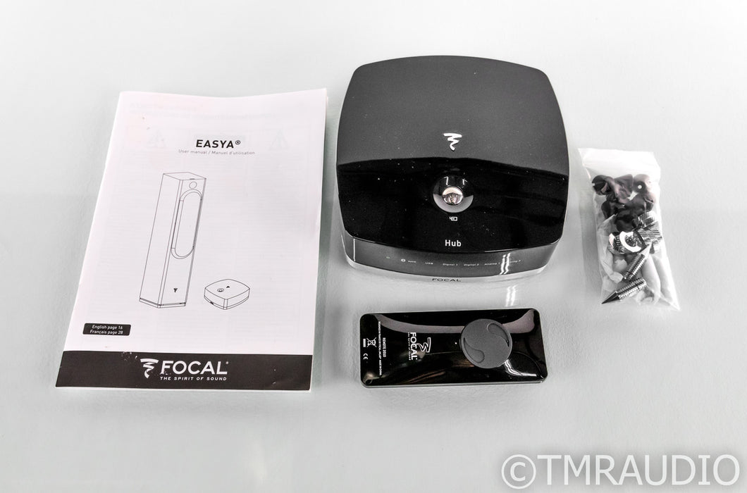 Focal Easya Wireless Powered Floorstanding Speakers; Black Pair; Hub Transmitter
