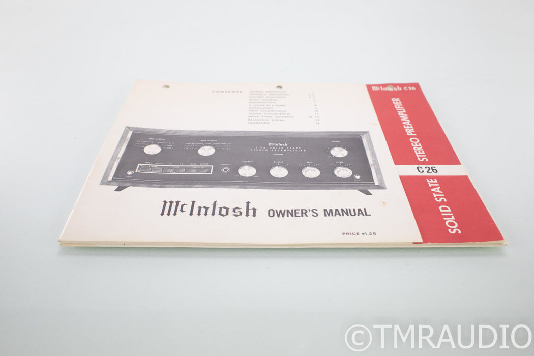 McIntosh C26 Vintage Stereo Preamplifier w/ Walnut Case