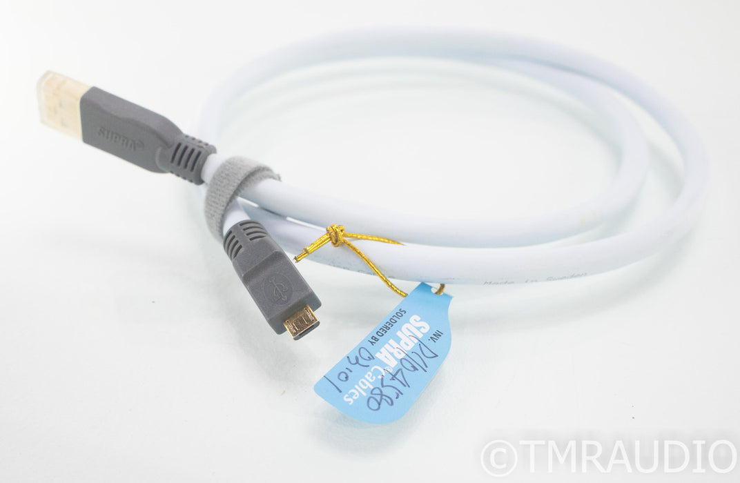 Supra Cables USB 2.0 A to Micro B USB Cable; Single 1m Digital Interconnect