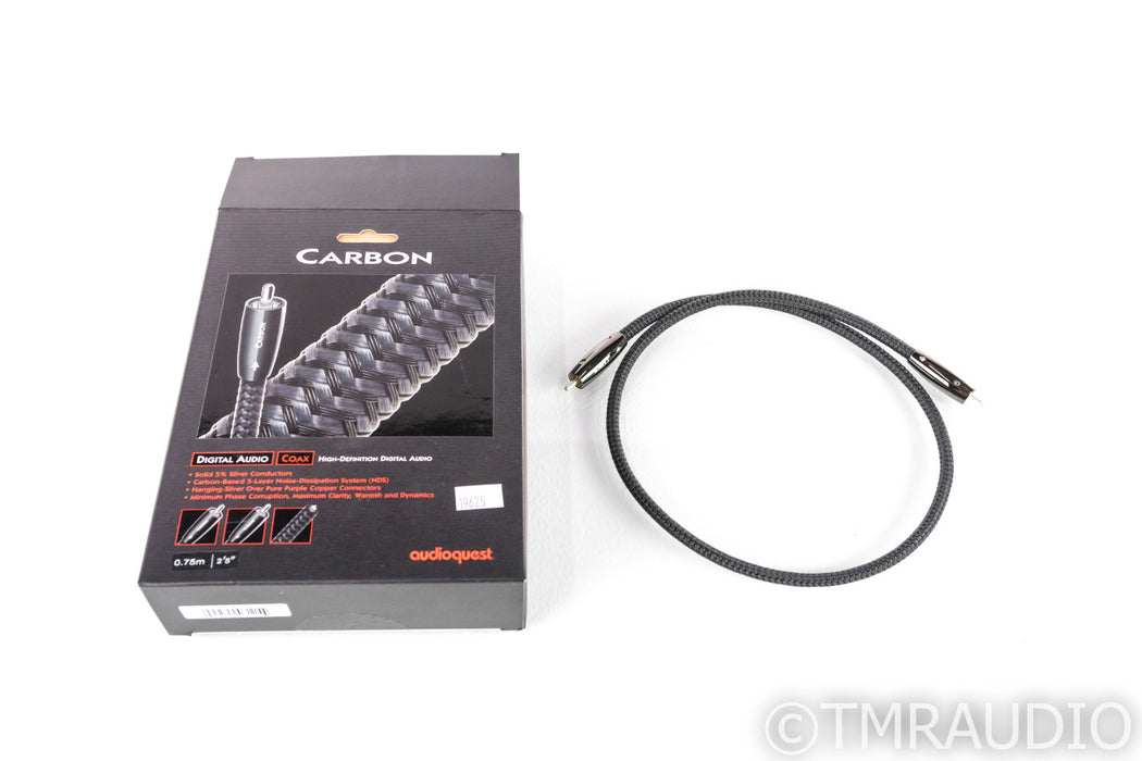 Audioquest Carbon RCA Digital Coaxial Cable; Single .75m Interconnect