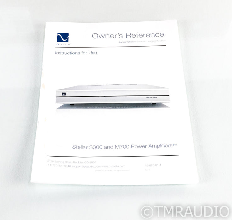 PS Audio Stellar S300 Stereo Power Amplifier; S 300 (Used)