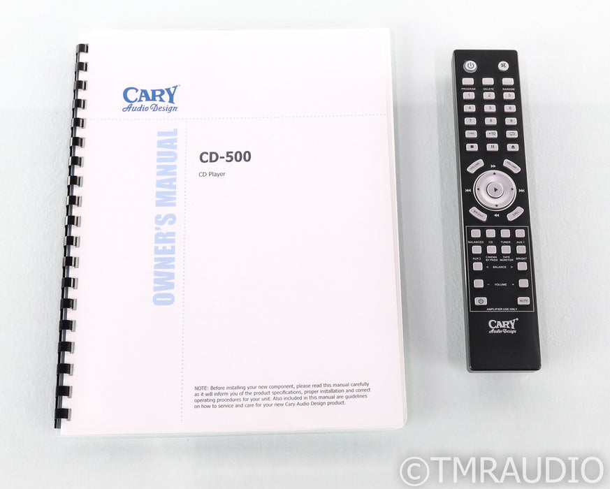 Cary Audio Design CD 500 HDCD / CD Player; Black; Remote (New Laser)