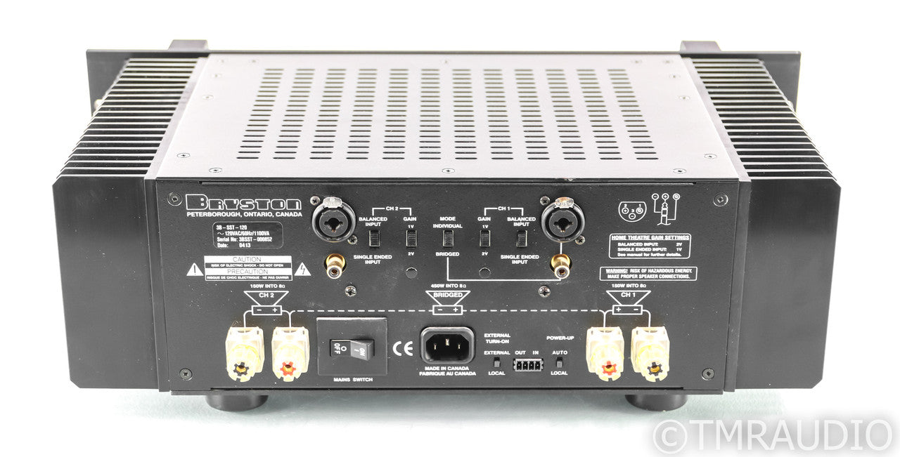 Bryston 3B SST Dual Mono Power Amplifier; Black; 3BSST; 19"