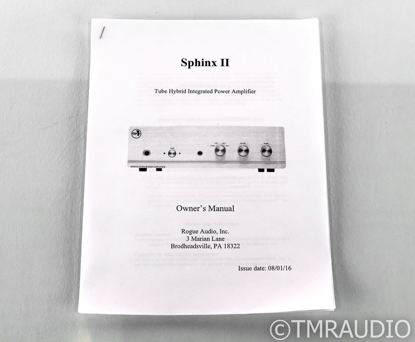 Rogue Audio Sphinx V2 Stereo Tube Hybrid Integrated Amplifier; Black; MM Phono