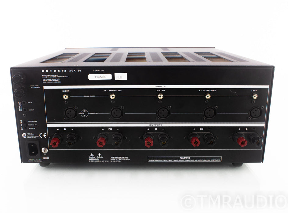 Anthem MCA50 5 Channel Power Amplifier; MCA-50