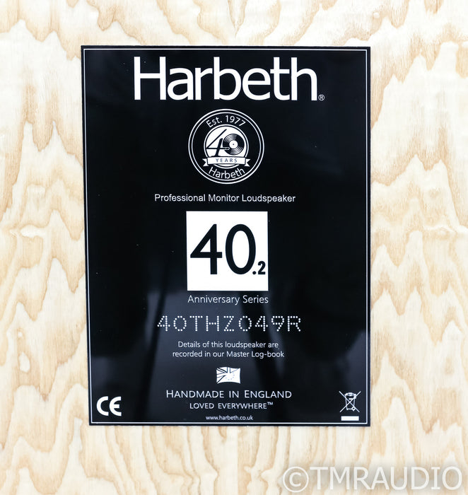Harbeth Monitor 40.2 Speakers; Tamo Ash Pair (New/Open Box w/ Warranty) (PAYMENT 2 HOLD SHIPPING FOR REMAINDER)