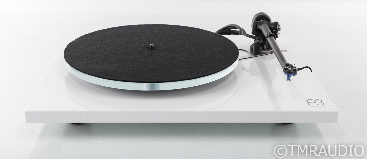 Rega P3 Planar 3 Turntable; PL-3; Elys 2 Cartridge; White (Demo w/ Warranty)