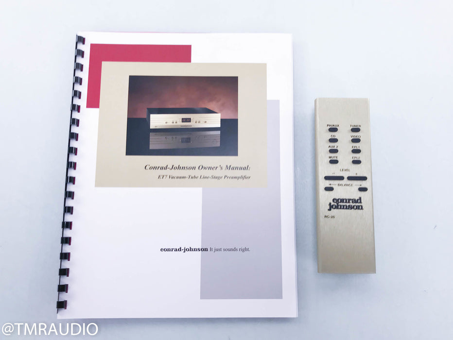 Conrad Johnson ET7 Stereo Tube LineStage Preamplifier