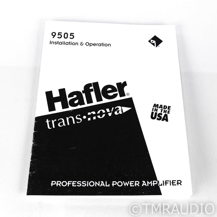 Hafler Trans Nova Series 9505 Stereo Power Amplifier; Upgraded Binding Posts