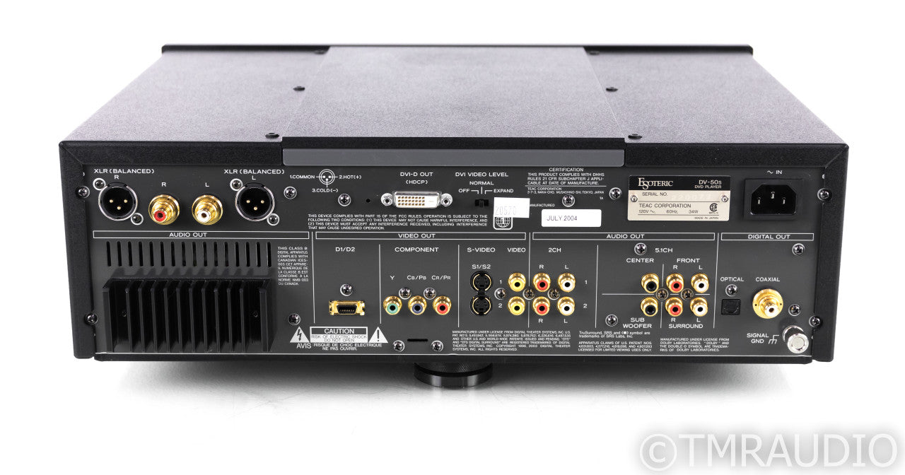 Esoteric DV-50s SACD / DVD Player; DV50-S; Remote