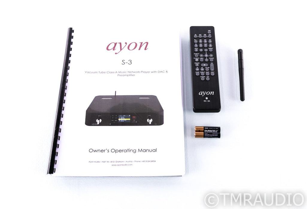 Ayon S-3 Tube Network Streamer / DAC; D/A Converter; Preamplifier; S3