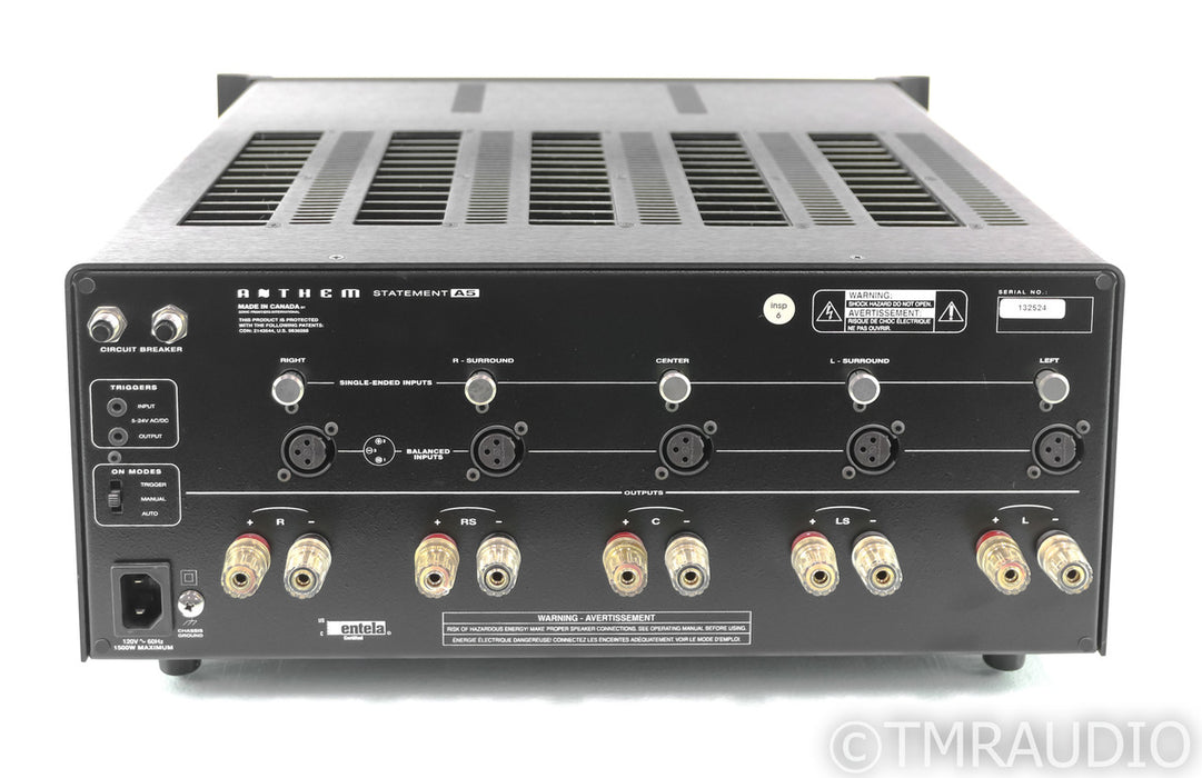 Anthem A5 5 Channel Power Amplifier; Statement; Black