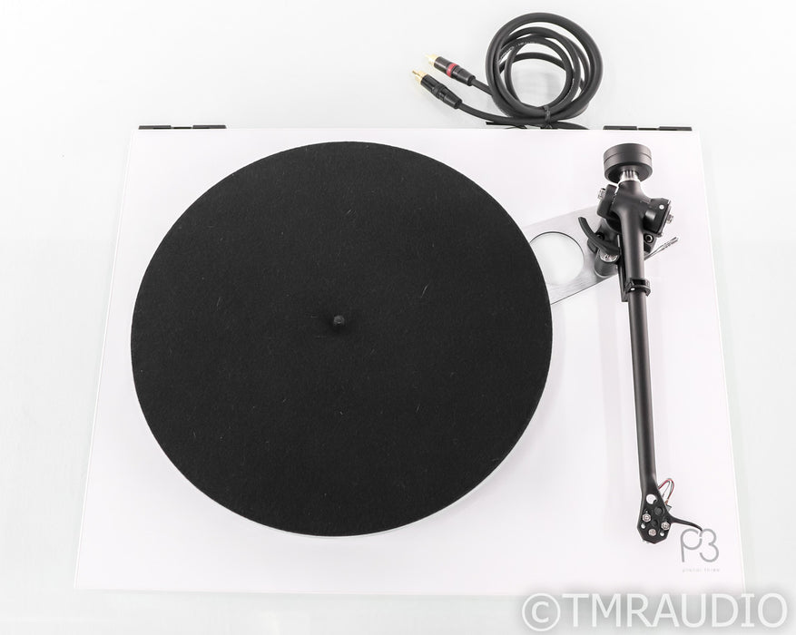 Rega Planar 3 Belt Drive Turntable; P3; White; Elys 2 MM Cartridge