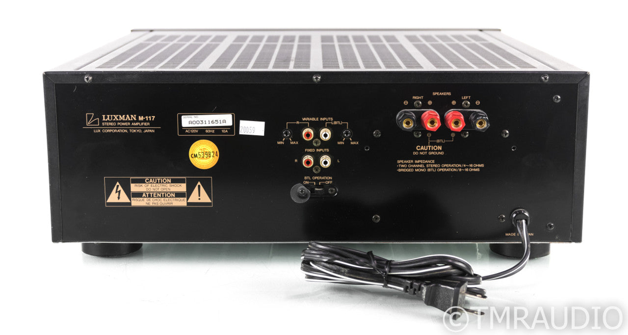 Luxman M-117 Stereo Power Amplifier; M117