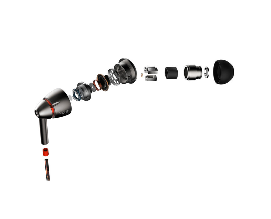 1More Quad Driver In-Ear Headphones; Gray (New)