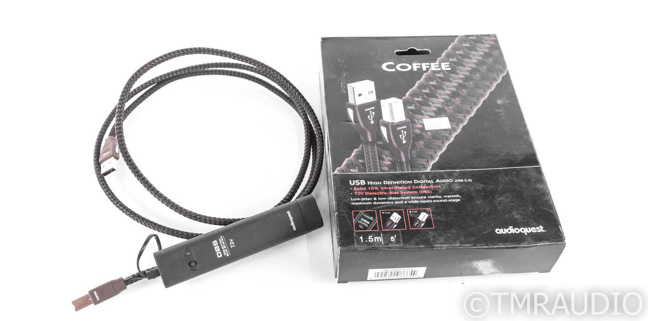 AudioQuest Coffee USB Cable; 1.5m Digital Interconnect; 72v DBS (No Batteries) (1/2)