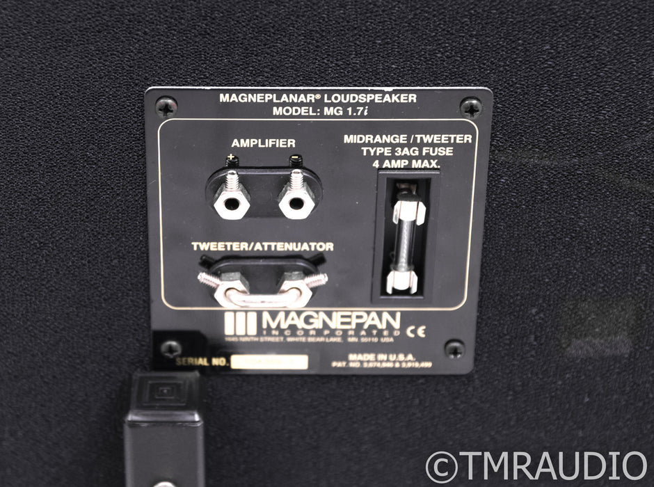 Magnepan MG 1.7i Magnetic Planar Floorstanding Speakers; Black / Silver Pair