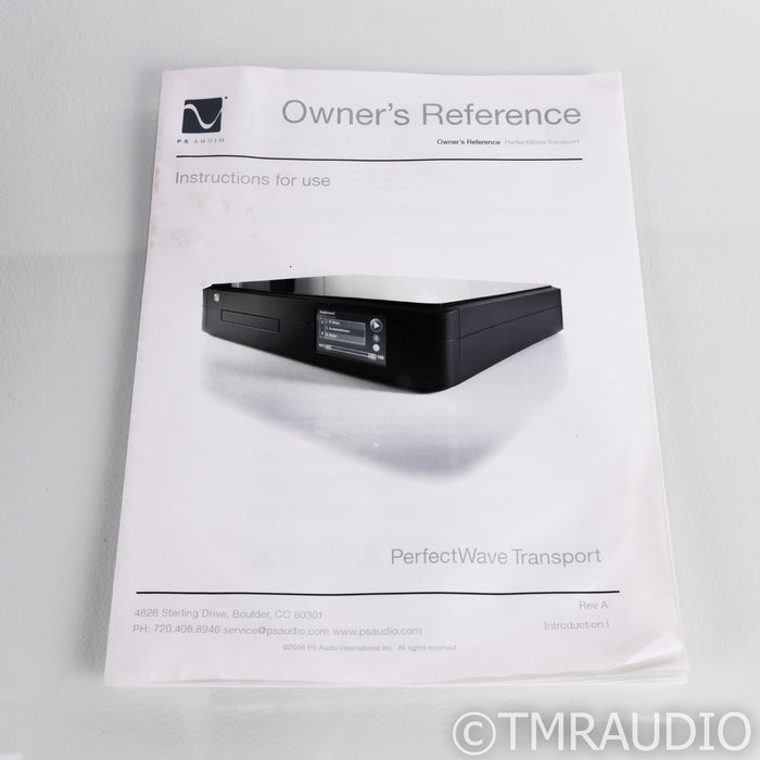 PS Audio PerfectWave CD Transport; PWT; Black (No Remote)