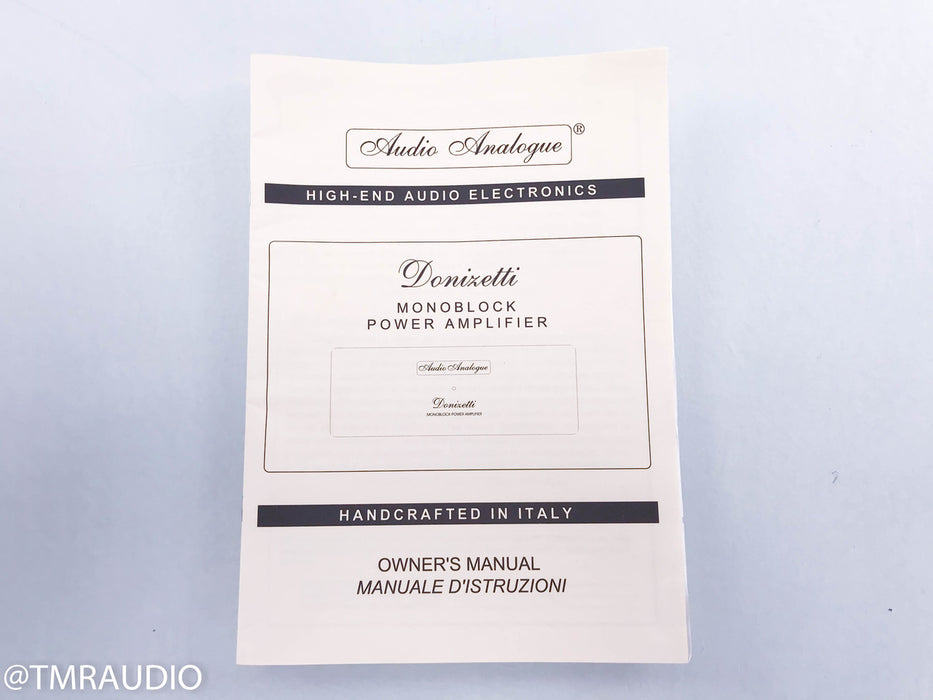 Audio Analogue Donizetti Mono Power Amplifiers