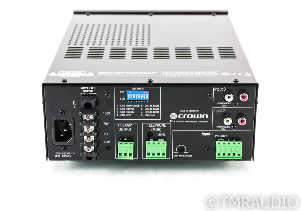 Crown 135ma Commercial Mixer / Amplifier; 3x1 35w