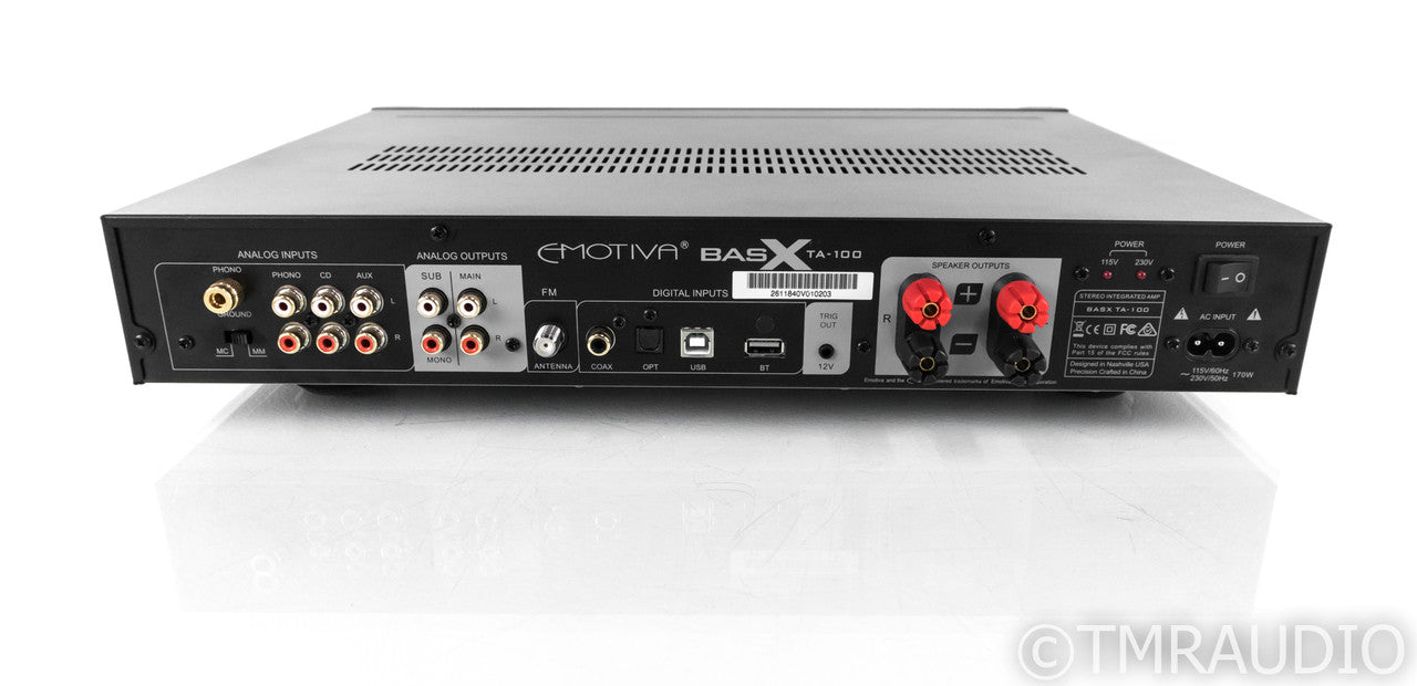 Emotiva BasX TA-100 Stereo Integrated Amplifier; MM / MC Phono; TA 100; Remote