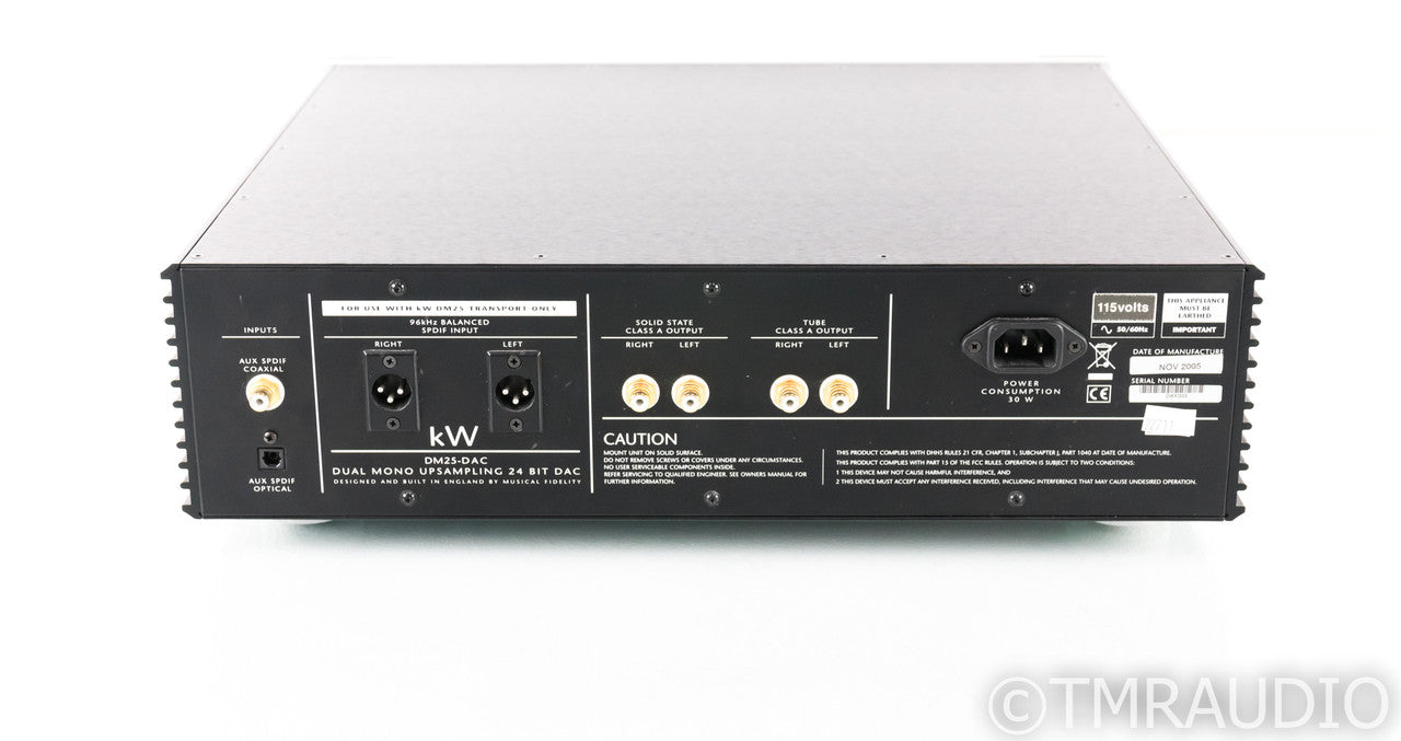Musical Fidelity kW DM25-DAC Tube Hybrid DAC; D/A Converter