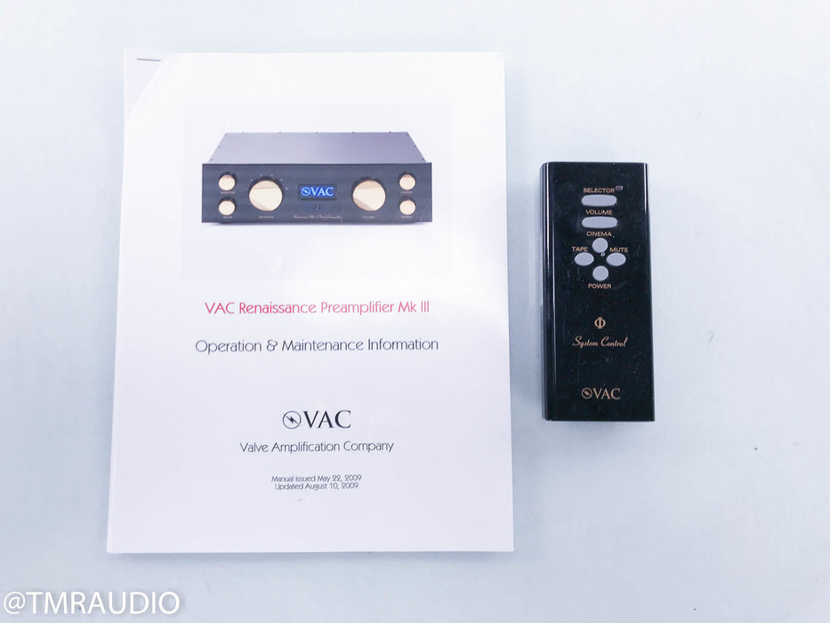 VAC Renaissance Mk 3 Stereo Tube Preamplifier