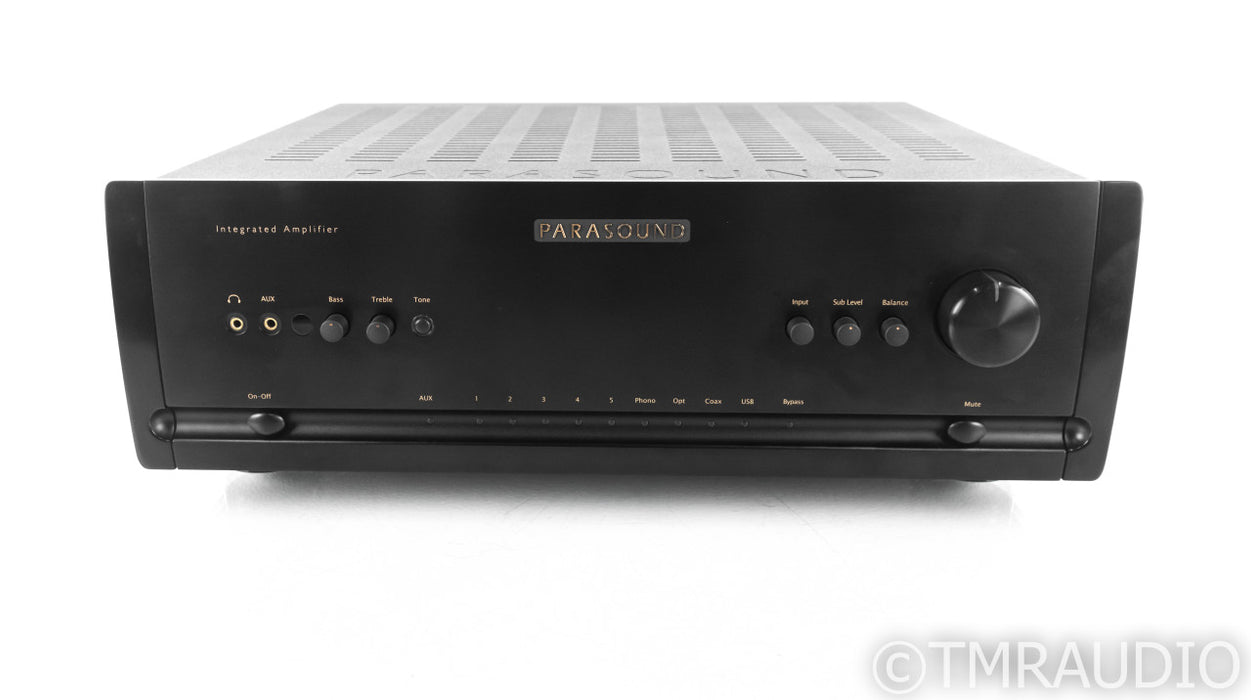 Parasound Halo Integrated 2.1 Channel Amplifier; Black; Remote; MM / MC Phono