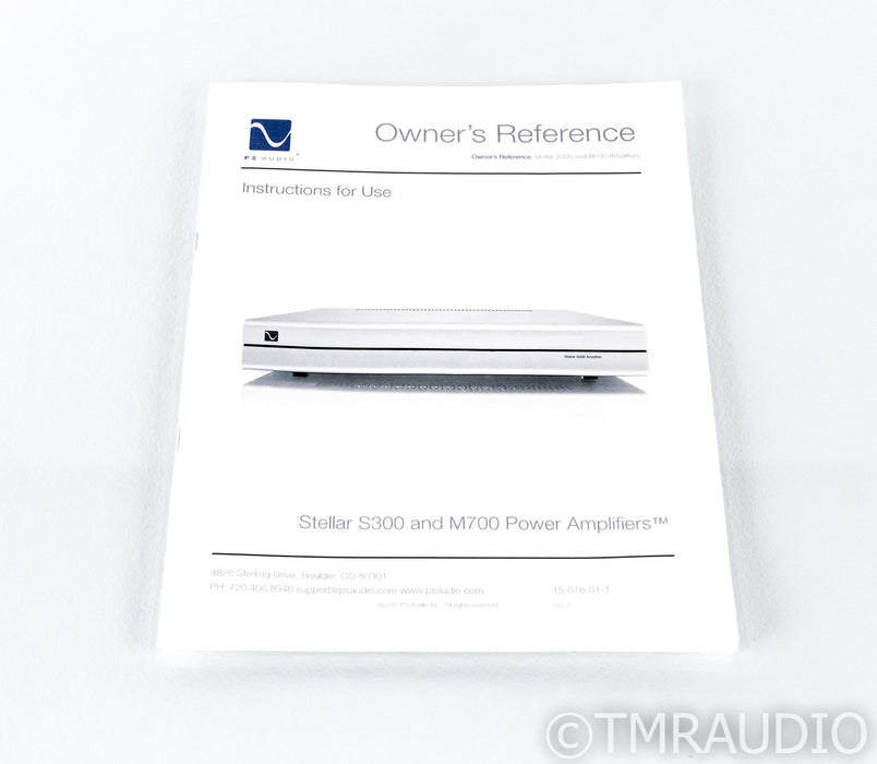 PS Audio Stellar S300 Stereo Power Amplifier; S-300 (Used)