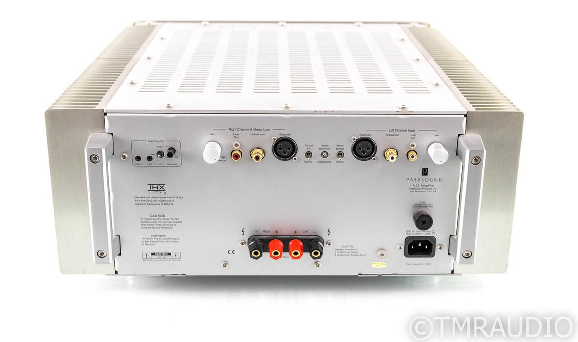 Parasound A21 Stereo Power Amplifier; A-21; Silver