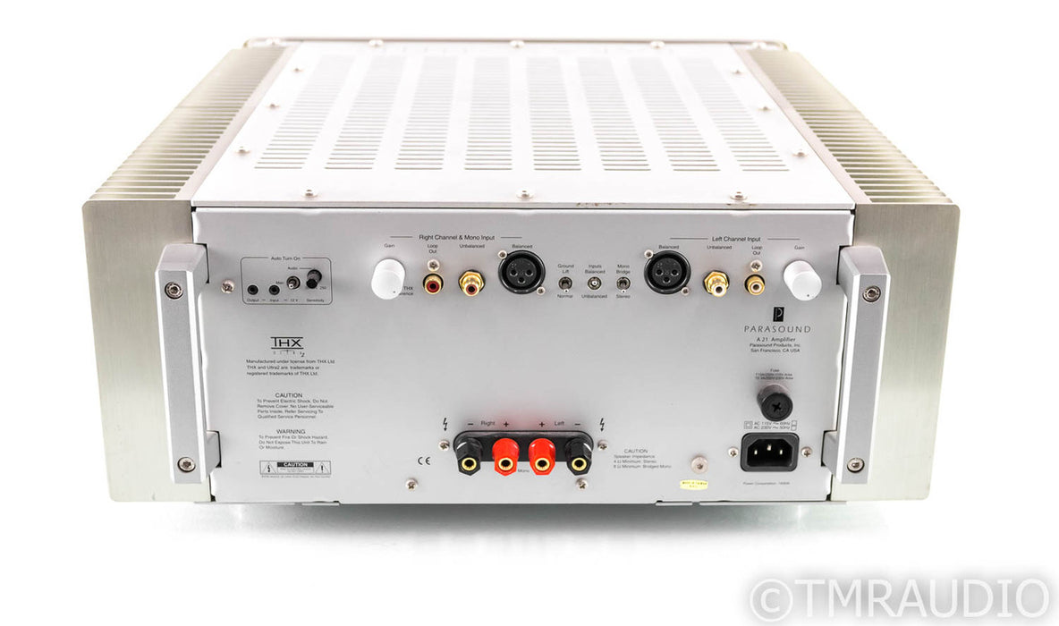 Parasound A21 Stereo Power Amplifier; A-21; Silver