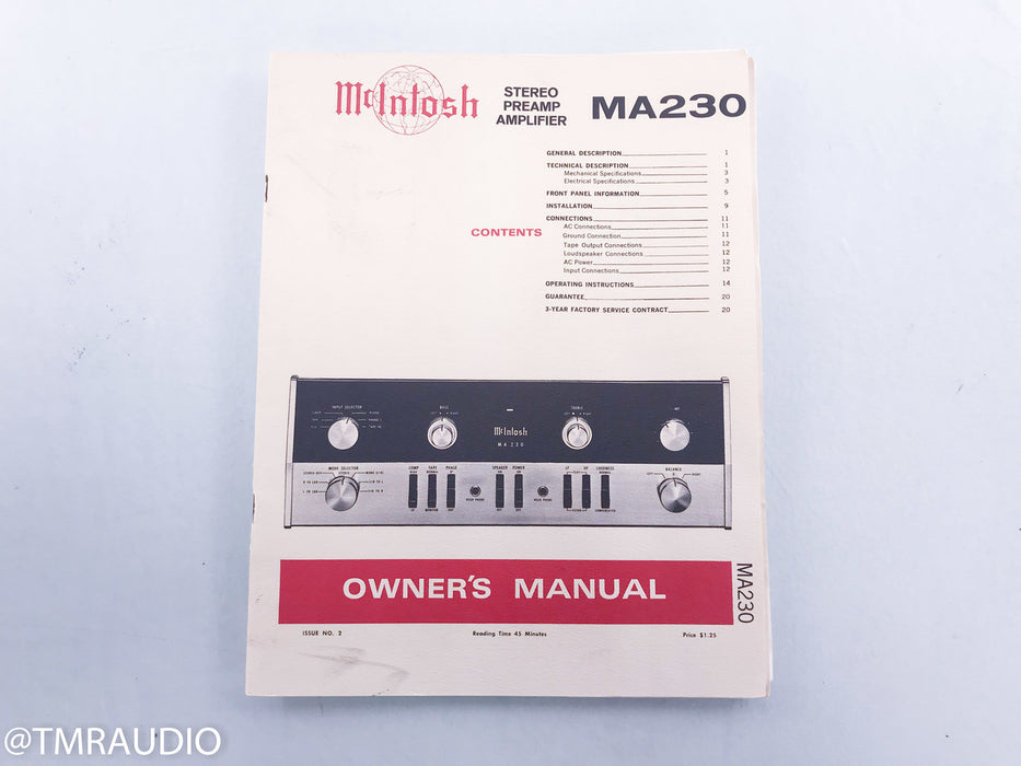 McIntosh MA230 Vintage Stereo Tube Power Amplifier