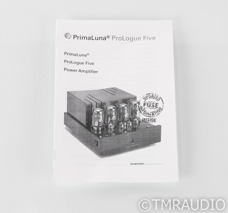 PrimaLuna ProLogue 5 Stereo Tube Power Amplifier; Five