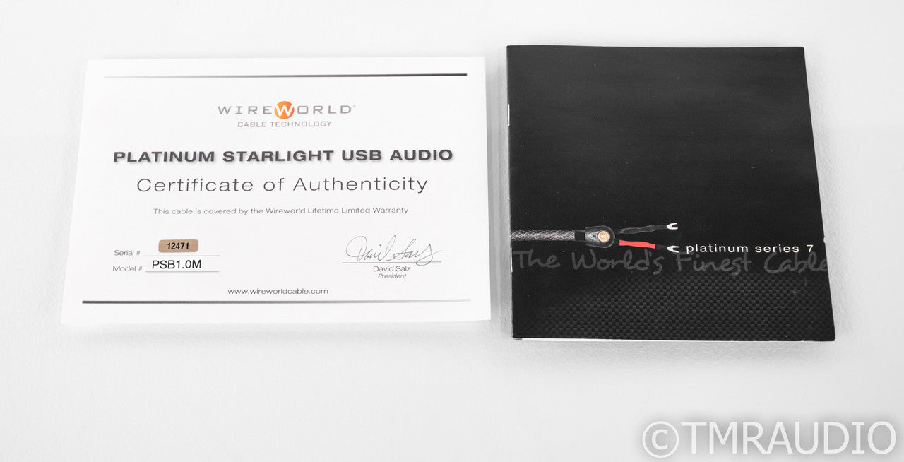 WireWorld Starlight Platinum 7 USB Cable; 1m Digital Interconnect
