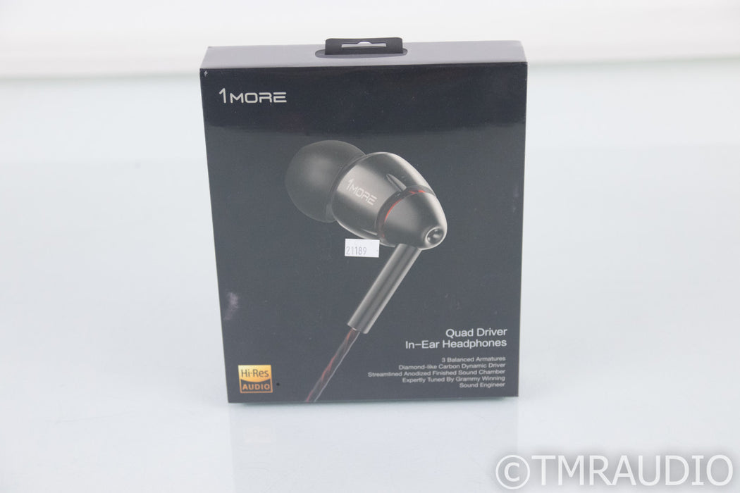 1More Quad Driver In-Ear Headphones; Gray (New)