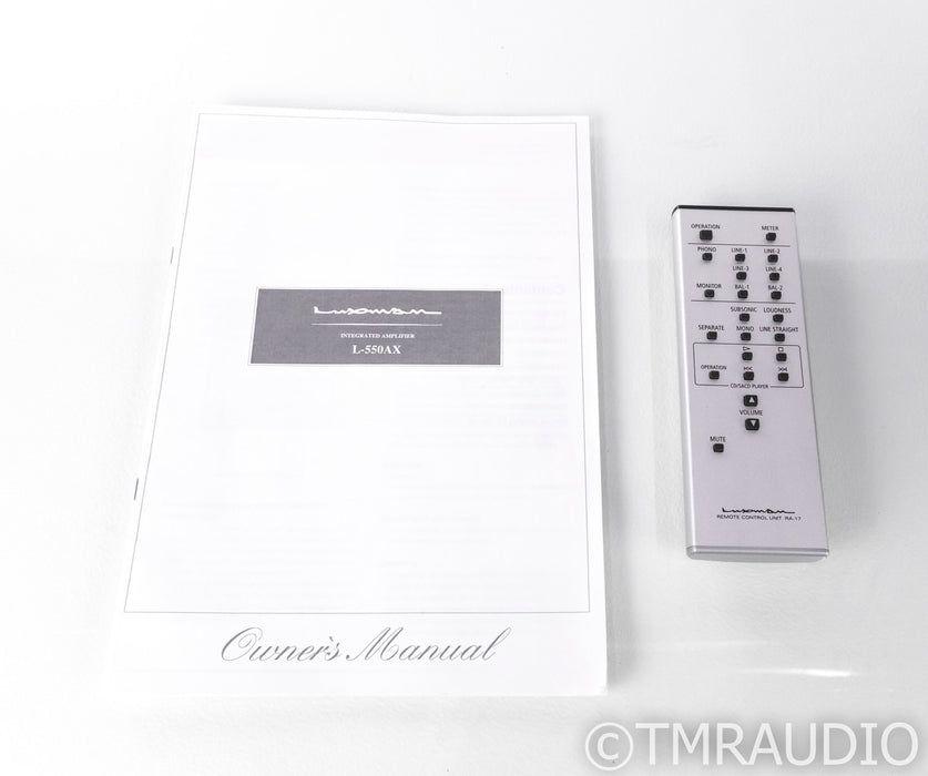 Luxman L-550AX Stereo Integrated Amplifier; L550AX; Remote; MM / MC Phono