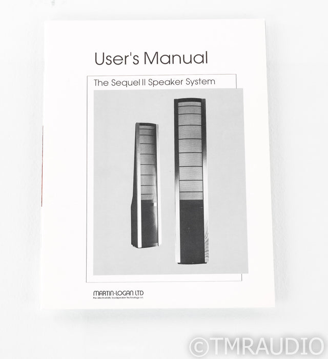 Martin Logan Sequel II Electrostatic Floorstanding Speakers