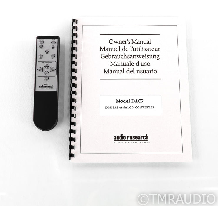 Audio Research DAC7 D/A Converter; DAC 7; Remote
