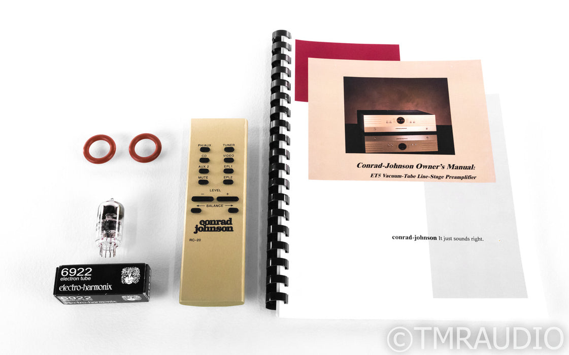 Conrad Johnson ET5 Stereo Tube Preamplifier; ET-5; RHB Gain Stage Upgrade